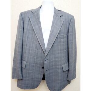 Vintage Varsity Style Blue Gold Plaid 3 Piece Men's Suit XL Notched Collar